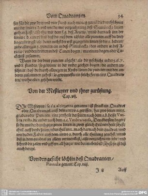 Von der Meßleyter und zurüstung. Cap. VII.