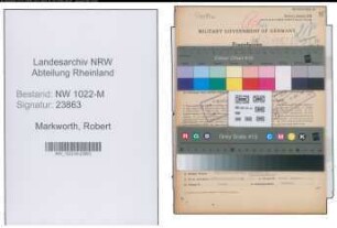 Entnazifizierung Robert Markworth , geb. 21.12.1906 (Arzt)
