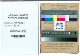 Entnazifizierung Ella Eichelhardt , geb. 15.04.1890 (Kaufmann)