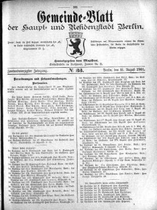 1901,33: No. 33, 18. August 1901