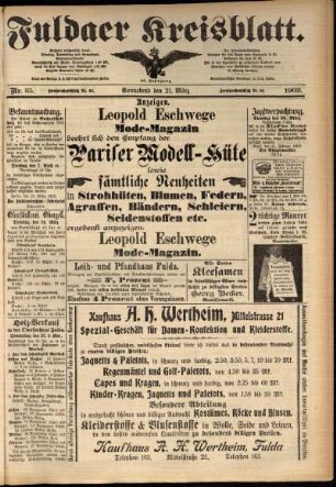 Zweite Ausgabe vom Samstag, den 21. März 1903.