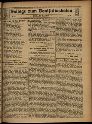 Zweite Ausgabe vom Sonntag, den 24. Januar 1926.
