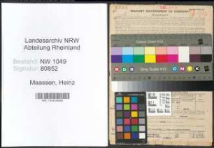Entnazifizierung Heinz Maassen , geb. 02.10.1914 (Kaufmann)