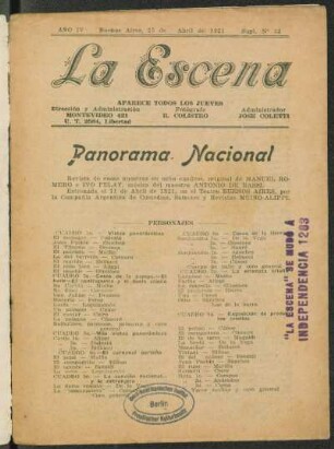 Panorama nacional : revista de cosas nuestras en ocho cuadros