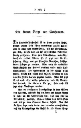 ¬Die¬ blauen Berge von Neuholland