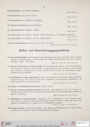 Möbel und Einrichtungsgegenstände (Nr. 387 - 431)
