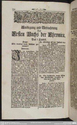 Auslegung und Betrachtung Des Ersten Buchs der Chronica