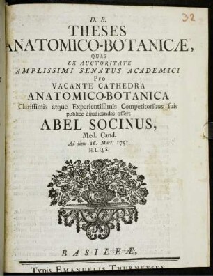 Theses Anatomico-Botanicæ