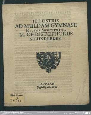 Illustris ad Muldam gymnasii rector substitutus ...