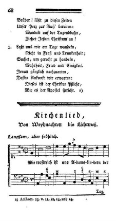 Kirchenlied, Von Weyhnachten bis Lichtmeß.