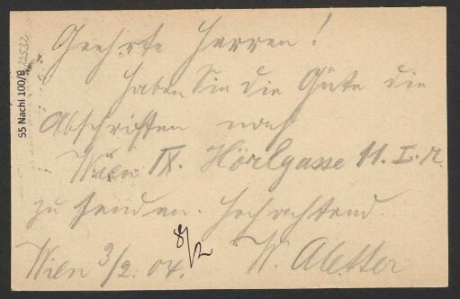 Brief an B. Schott's Söhne : 03.02.1904