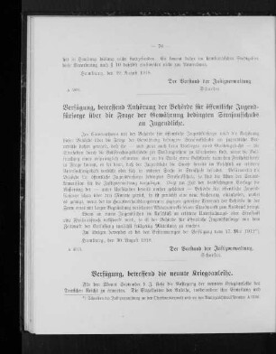 Verfügung, betreffend die neunte Kriegsanleihe