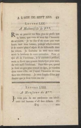 Lettre LXXI. - Lettre LXXVIIII.