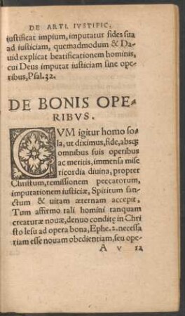 De Bonis Operibus.