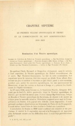 Chapitre septième. Le premier Vicaire apostolique du Thibet et le commencement de son administration 1856-1859