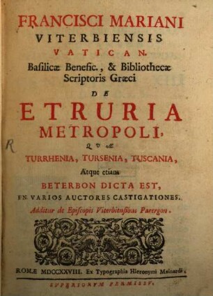 De Etruria metropoli