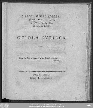Otiola Syriaca