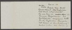 Brief an Ludwig Strecker  und B. Schott's Söhne : 12.11.1902