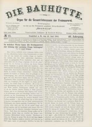 No. 25. Frankfurt a. M., den 20. Juni 1903. 46. Jahrgang.