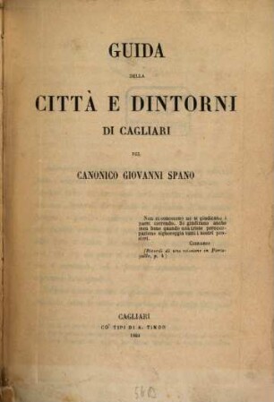 Guida délla città e dintorni di Cagliari