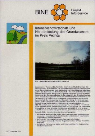 Intensivlandwirtschaft und Nitratbelastung des Grundwassers im Kreis Vechta.