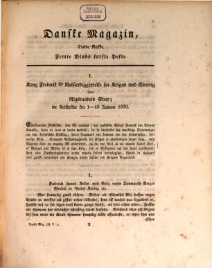Danske magazin : indeholdende bidrag til den Danske histories oplysning. 5. 1857