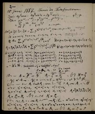 Theorie der Thetafunctionen : [stenographische Notizen]