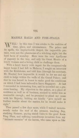 VII. Marble halls and fish-stalls