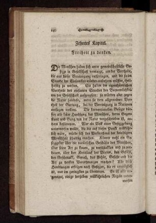 Zehntes Kapitel. Freiheit zu denken.