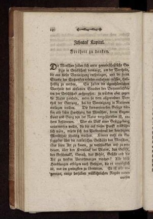 Zehntes Kapitel. Freiheit zu denken.
