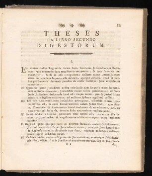 Theses Ex Libro Secundo Digestorum.