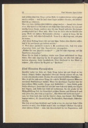Fünf Minuten Sprachlehre