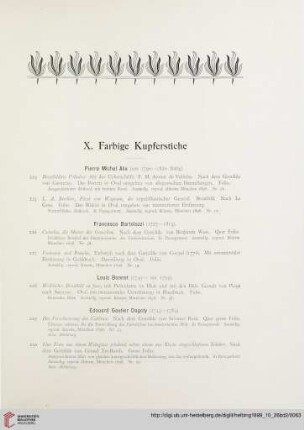 X. Farbige Kupferstiche (Nr. 224 - 259)