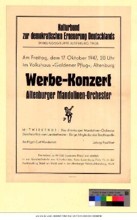 Originaltitel: Werbe-Konzert Altenburger Mandolinen-Orchester
