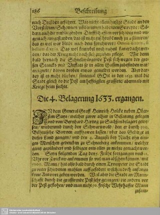 Die 4. Belagerung 1633. ergangen
