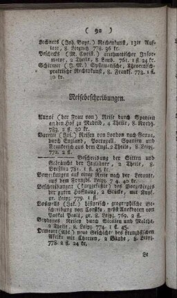 Reisebeschreibungen.