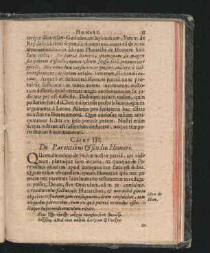 Caput III. De Parentibus & studiis Homeri.