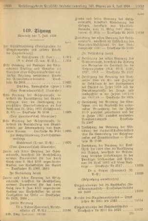 149. Sitzung. Mittwoch den 7. Juli 1920