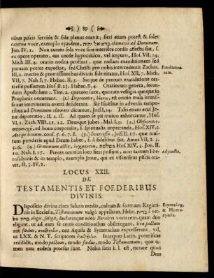 Locus XXII. De Testamentis Et Foederibus Divinis