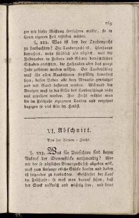 VI. Abschnitt. Von der Bienen-Zucht