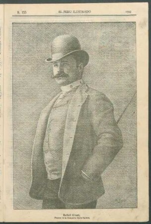 [Retrato de] Rafael Grani, Director de la Compañía Opera-Italiana.