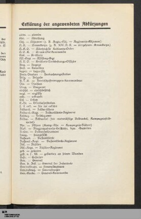 XXVII. Erklärung der angewendeten Abkürzungen