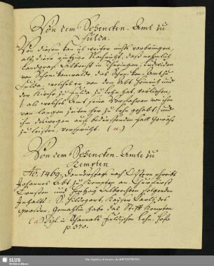 Von dem Schencken-Amt zu Fulda und Kempten