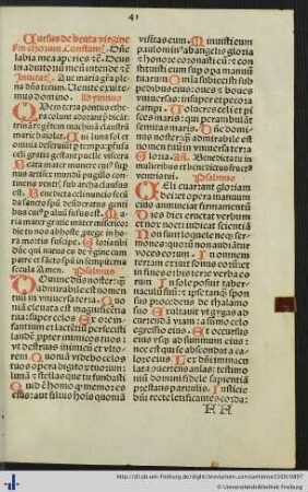 Cursus de beata virginie cum chorum Constantii.