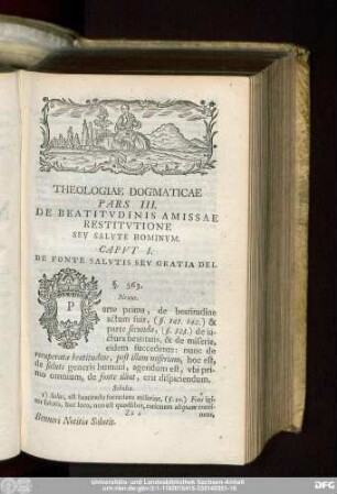 Theologiae Dogmaticae Pars III. De Beatitudinis Amissae Restitutione Seu Salute Hominum.