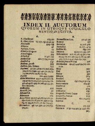 Index II. Auctorum ...