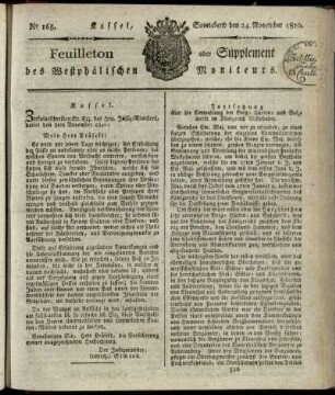 No. 165, Sonnabend den 24. November 1810