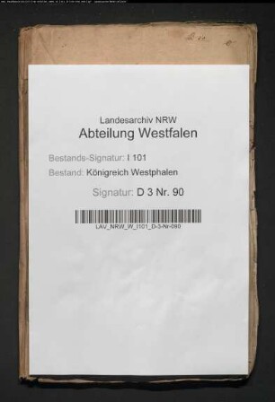 Schätzung des allodifizierten Oldermannschen Lehens in der Kommune Oldentrup, Kanton Heepen
