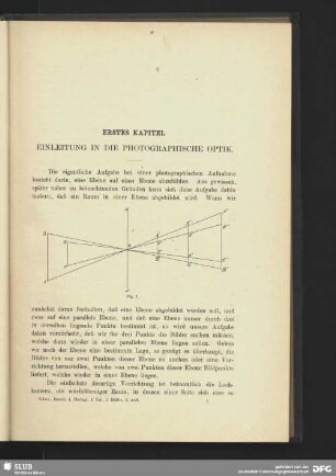 Erstes Kapitel. Einleitung in die photographische Optik