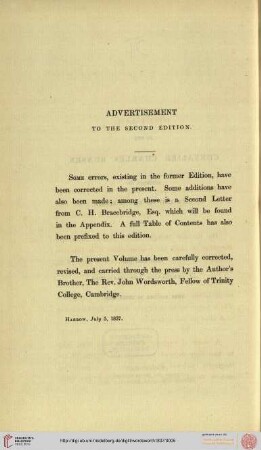 Advertisement to the second edition